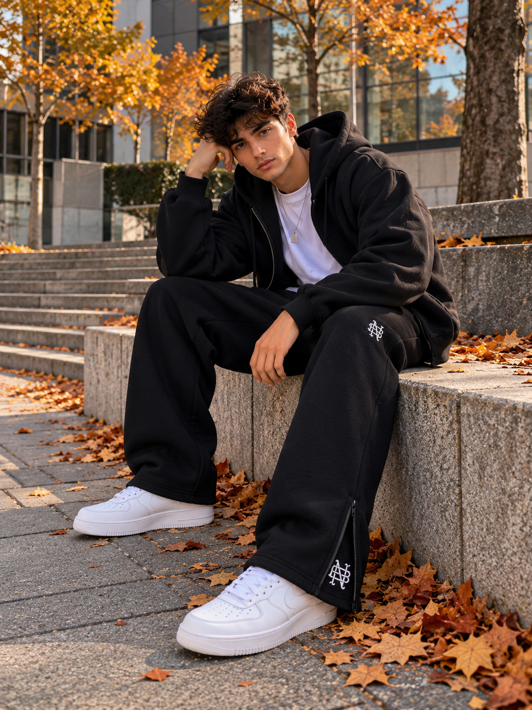 Y2K Wide-Leg Sweatpants – Streetwear met Ritsdetails.     ⚡ LIMITED DROP – DON’T MISS OUT