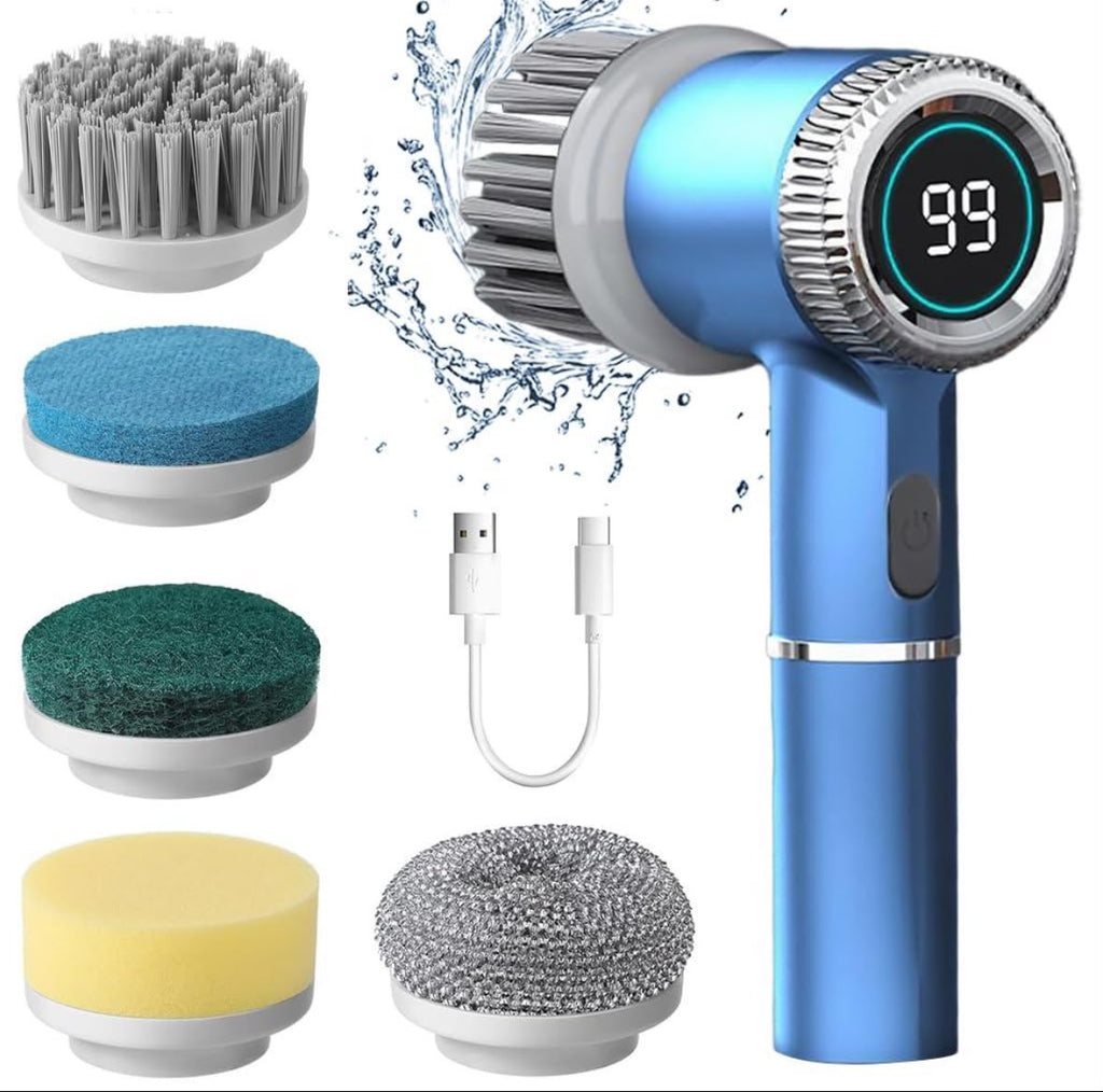 Electric Spin Scrubber – 5 Interchangeable Brush Heads