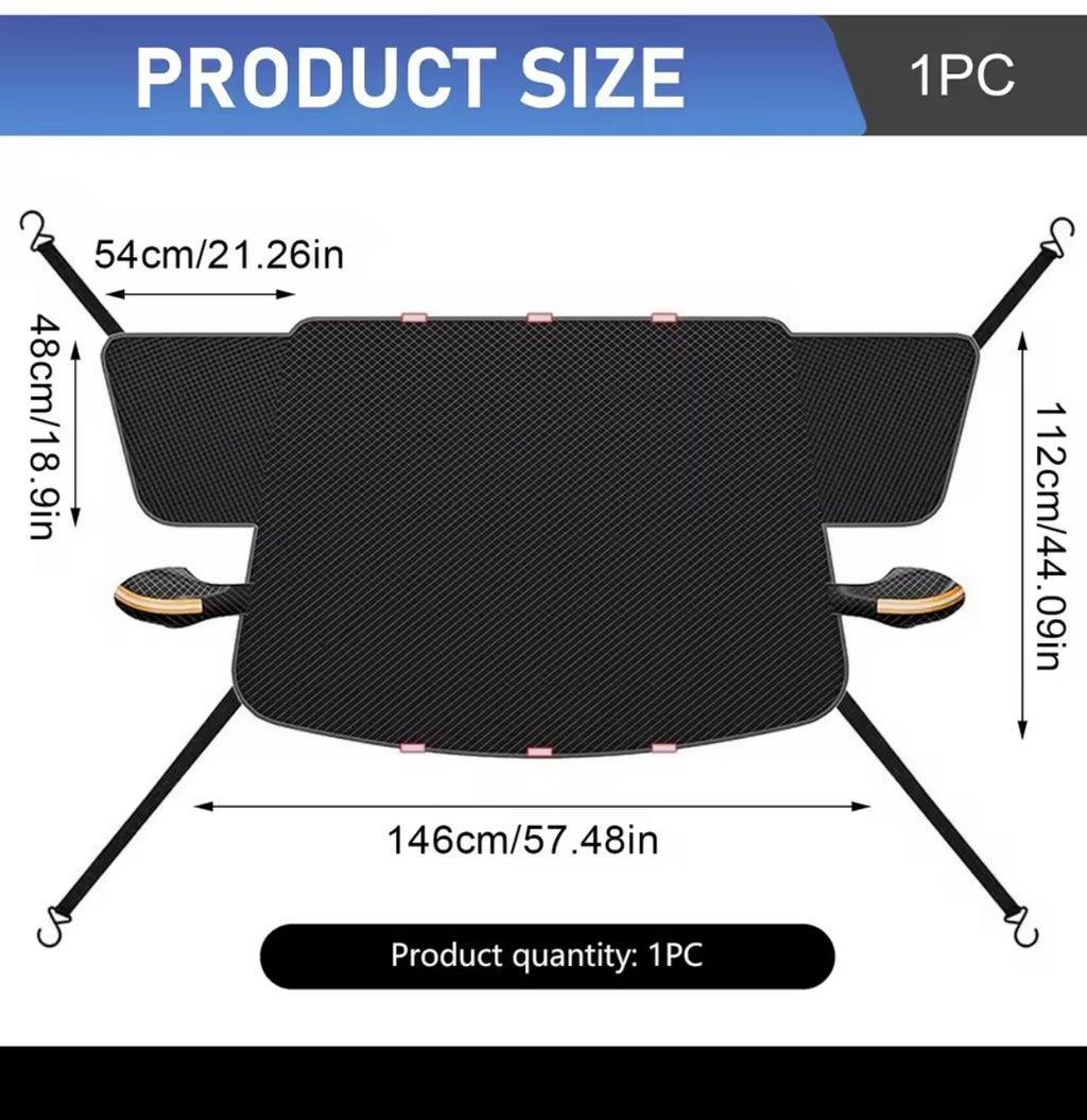 4-in-1 Car Windshield Cover – Snow, Frost & Sun Protection
